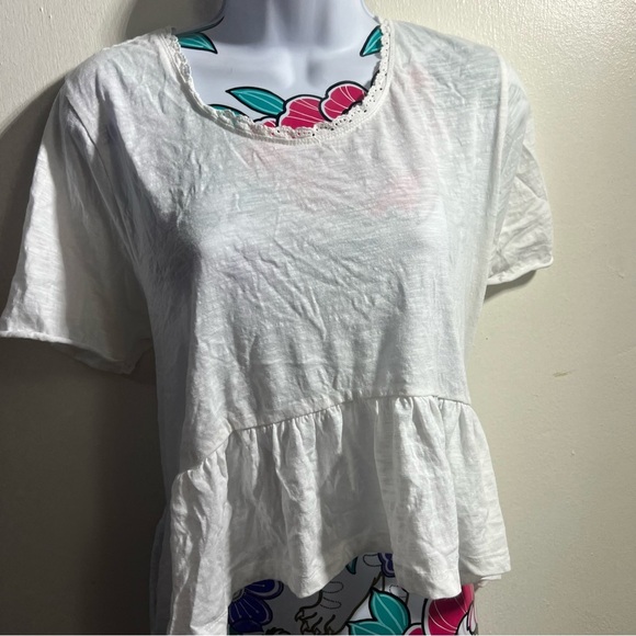 White Peplum Crop Top - Picture 1 of 4